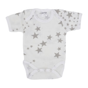 Κορμάκι κοντομάνικο με αστεράκια γκρι