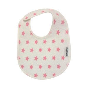 Σαλιάρα με velcro αστεράκια ροζ 907